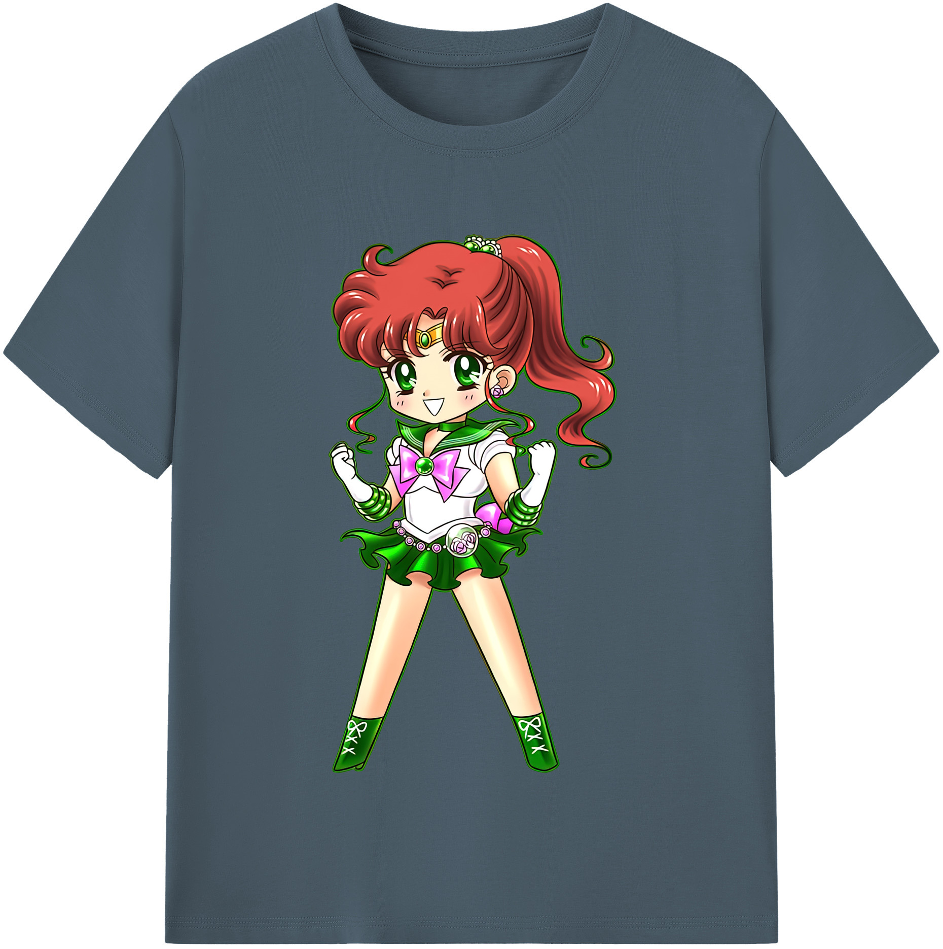 （画像用） 美少女戦士セーラームーン 木野 まこと きの まこと Sailor Moon Kino Makoto （セーラージュピター；Sailor Jupiter） 綿100％半袖Tシャツ（フロントプリント）